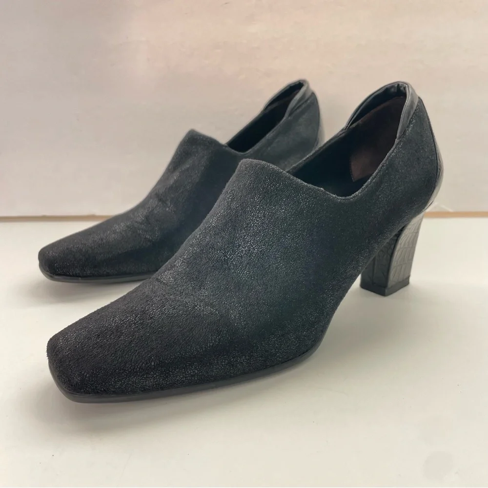 Donald Pliner Black‎ Square-Toe Heeled Ankle Boot